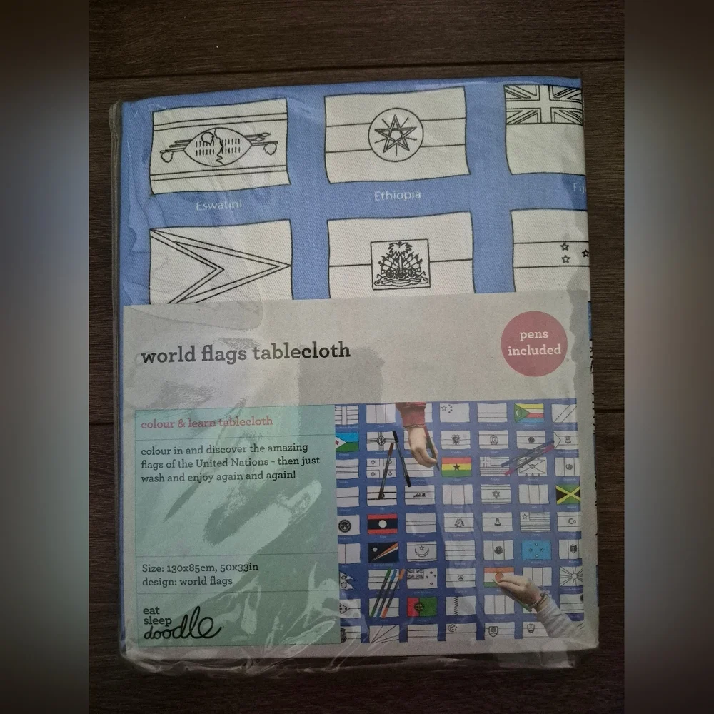 NEW World Flags Table Cloth from Eat Sleep Doodle